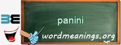 WordMeaning blackboard for panini